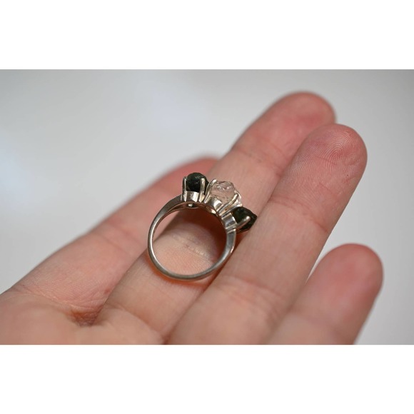 Boho Ring Raw Diamond Engagement Ring Rough Diamond Wedding Band Unique … - Picture 8 of 10